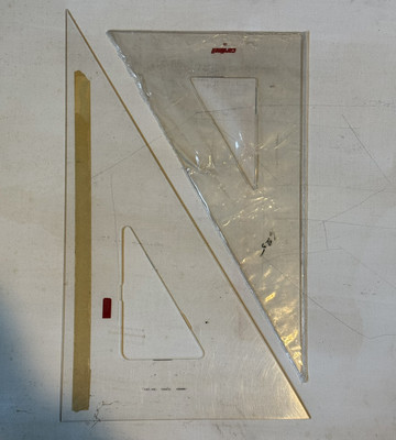 *VTG* 19.5 & 16  Acrylic Drawing Drafting TRIANGLES 30 60 Degree