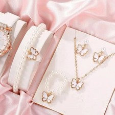 1 Set Butterfly Alloy Enamel Pendant Bracelets Earring Jewely Sets for Children