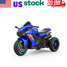 12V Kids Electric Motorcycle Battery Powered Dirt Bike Ride on Toy with LED MP3
