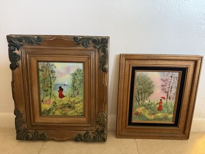 2 Louis Cardin Style Enamel On Copper Paintings No Signature