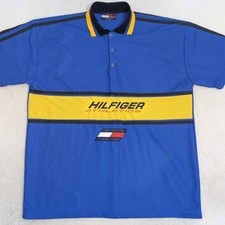 Vintage 90'Tommy Hilfiger Athletics Spell out Logo Men's XL Shirt Polo Knit Logo