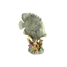 Vintage Coastal Fish Coral Figurine Ocean Reef Nautical Decor 11.75” 