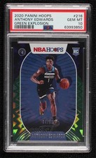 2020 Panini NBA Hoops Green Explosion 34/89 Anthony Edwards PSA 10 GEM MT 06w7