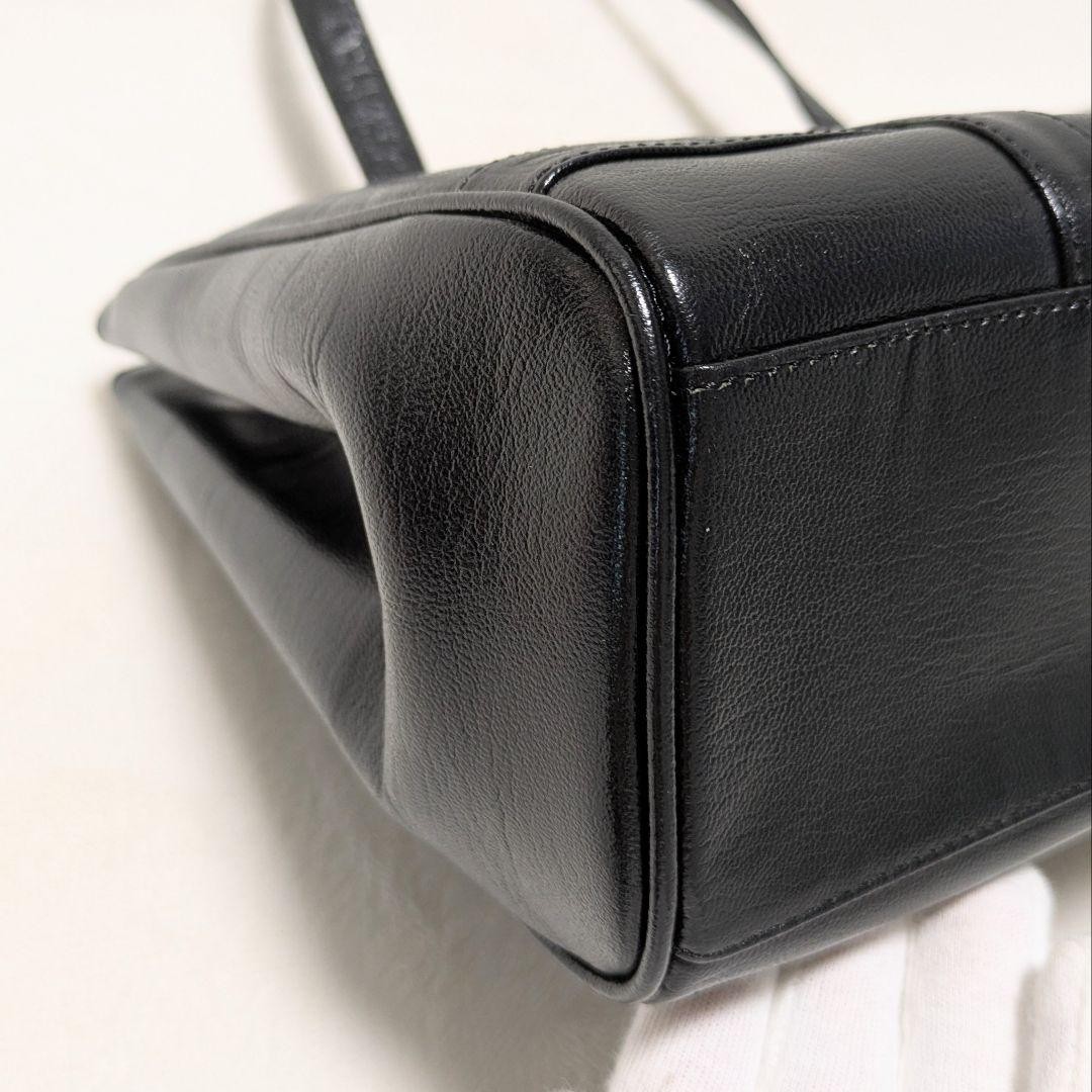 Givenchy Leather Handbag Black Logo Embossed Classic Style for Women thumbnail 12