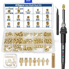 415Pcs Heat Set Insert Tool Kit | Brass Nuts & M2-M8 Inserts for 3D Printing