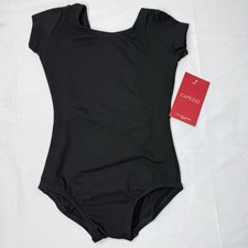 New Capezio Black Leotard Short Sleeve Girls Toddler Size Dance Ballet