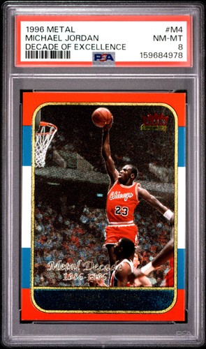 1996 METAL DECADE OF EXCELLENCE #M4 MICHAEL JORDAN PSA 8