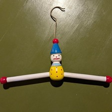 Vintage Clown Wooden Clothes Hanger for Kids