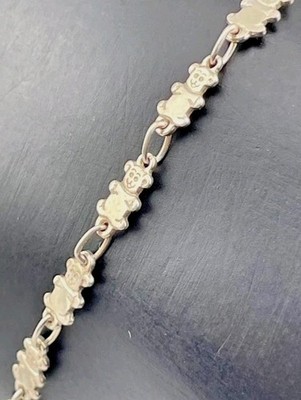 ITALIEN 925 STERLINGSILBER TEDDYBÄR GLIEDERARMBAND 7'' LUSTIG detailliert .925 Schmuck 