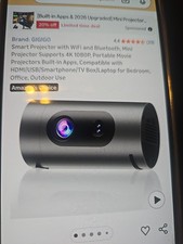 GIGIGO Multimedia Smart Projector Highlight Coating Lens LED Source 4K