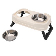 Elevated Cat Bowls 2 Bowls Height Adjustable Foldable Raised Cat Food Bowel HOT