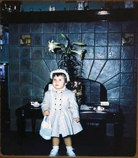 Little girl dressed for church - 1950s Stereo Realist 3D Slide Kodachrome #1641