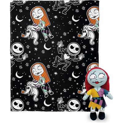Disney Nightmare Before Christmas Silk Throw Blanket 50'' x 40'' with Sally Plush