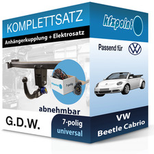 G.D.W. Anhängekupplung abnehmbar und E-Satz 7polig für VW Beetle Cabrio 03- neu
