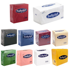 100 Disposable Paper Napkins Soft Tissue Serviettes Party Tableware BBQ Xmas