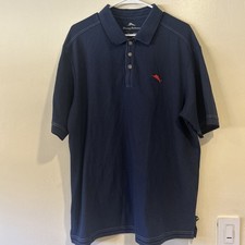 Tommy Bahama Islandzone Golf Polo Mens XL Supima Cotton Blend Fuchsia Dark Blue