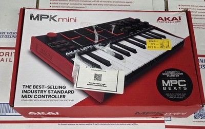 Akai MPK Mini MK3 25 Key Electronic Keyboard - Black/Red/White Lightly Used 