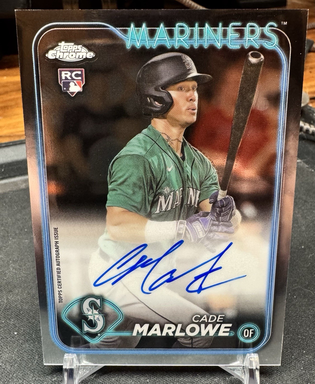 Cade Marlowe RC 2024 Topps Chrome Rookie Auto #RA-CMA Seattle Mariners