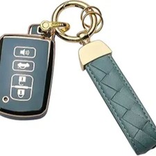 Key Fob Cover Keychain Fit for Tundra Tacoma Sequoia 4Runner Highlander -Blue