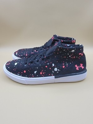 Under Armour Kick It 2 Paint Splatter Big Kid's Mid Top Shoes Size 4.5Y Black