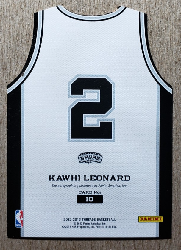 2012-13 Panini Threads Rookie Team Threads Kawhi Leonard Auto RC
