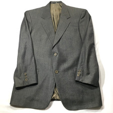 Valentino Suit Mens 42 L Gray Herringbone Wool Camel Hair Pants 36x31 Saks
