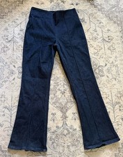 Spanx Flare Jeans Women  s Large Dark Wash High Rise Pull On Front Seam Denim