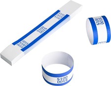 L LIKED Pack of 100 Currency Straps Money Bands, Self Blue 100-100 PCS