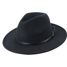 Kids Fedora-Hats Girls Vintage Wide Brim Felt-Bowler-Cap Belt-Fedora-Hat