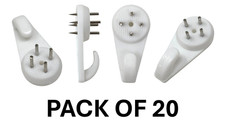 30mm Heavy Duty Hard Wall Hanging Hooks Strong White Nail Fixing Picture Hook 20