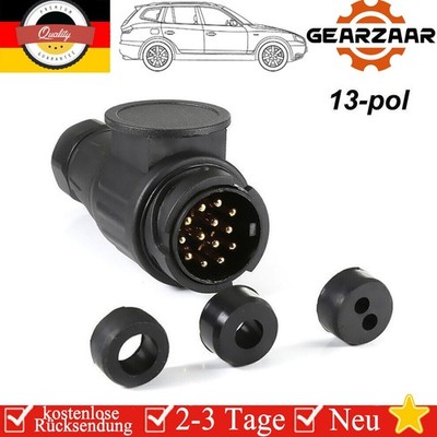 13-POLIGER ANHÄNGER STECKER 12V KFZ PKW AUTO ANHÄNGERSTECKER 13-POLIG SCHWARZ