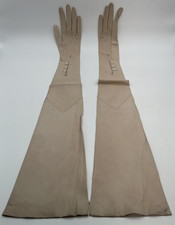 Victorian Antique Alexandre Grand Prix Opera Kid 25" Gloves Leather 1900s Pink