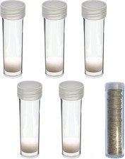 5Pcs Penny Coin Tubes Plastic Holders for Coins Clear Organizer Storage Containe