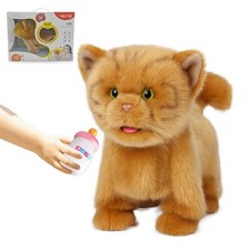 Electronic Stuffed Walking Cats, Realistic Interactive Pet Toy Cat, Walking, ...