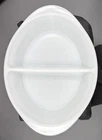 Glassbake White Milk Glass Divided Serving Dish Oval Relish Tray 9" Vintage