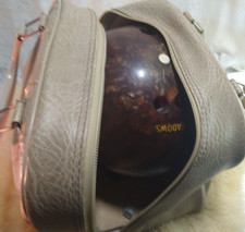 COLUMBIA 300 BOWLING BOWL 12.5 LB WHITE DOT W/ BOWLING BAG BROWN & GOLD SWIRL