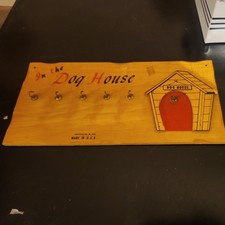 Vtg 1958 "In The Dog House" Wall Plaque Key Holder made in USA