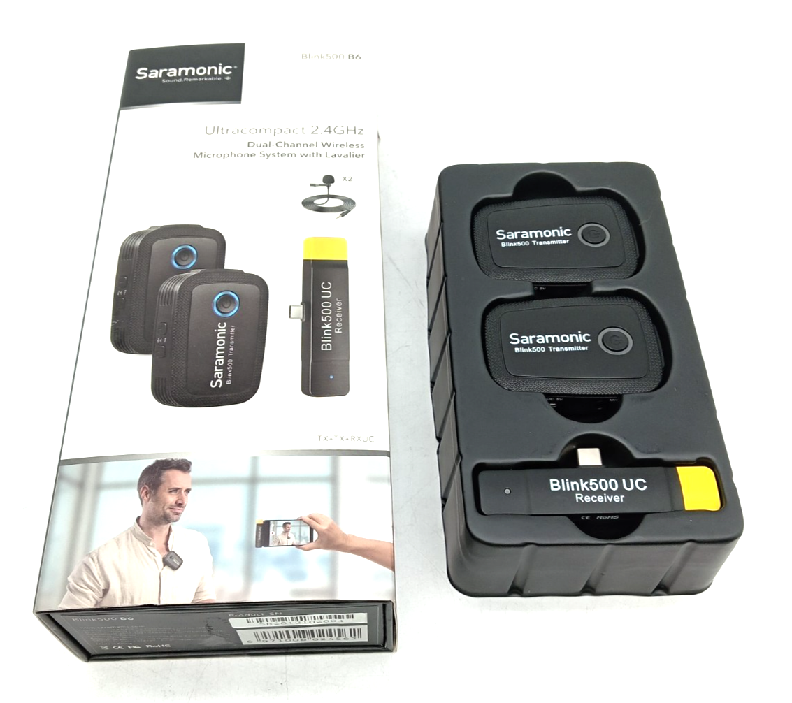 Saramonic Blink500 B6 dual Wireless Mic microphone Dual Lavalier for Android