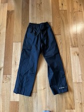 Columbia Youth XS 6/7 Black Nylon Cargo Rain Pants Elastic Waist Outdoor Hiking