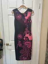 Ted Baker navy and pink floral paisley dress size 3 US 8Dress 3 US 8 M