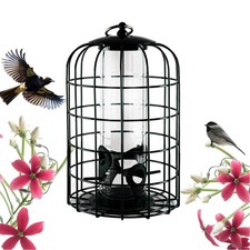 Outdoor Hanging Bird Feeder Cage PC Tube Squirrel Proof Wild Bird Feeder with...