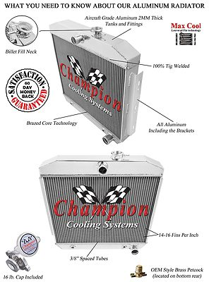 #ad A C Heavy Duty 3 Row Champion DR Radiator V8 Mount Bracket 55 57 Chevy Nomad $301.97