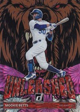 2022 Panini Donruss Unleashed Pink Fireworks Mookie Betts card #UL-4. nrmt-mt