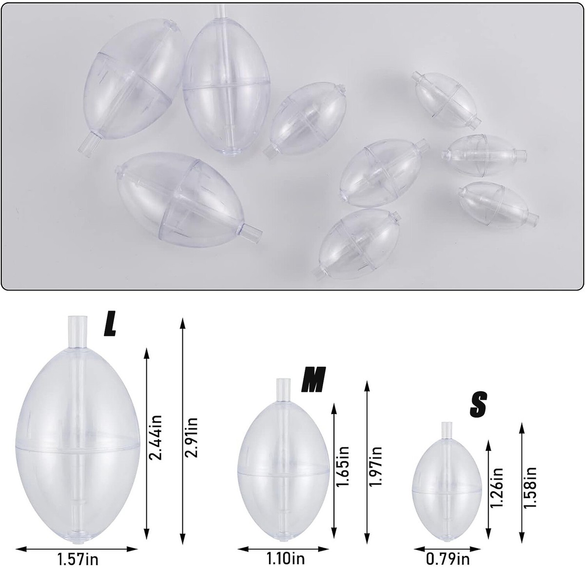 5/15/30pcs Fishing Slip Cast Spin Floats Fly Fishing Float Clear