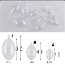 5/15/30pcs Fishing Slip Cast Spin Floats Fly Fishing Float Clear Plastic Bobbers