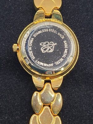 Vintage Elizabeth Taylor Ladies Gold Tone Pave Bezel Quartz  display picture 3