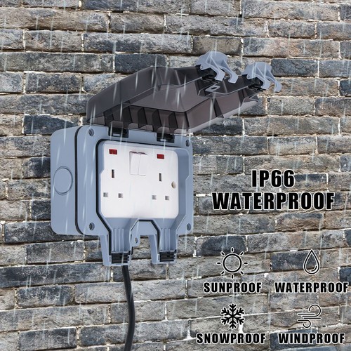 25m Outdoor IP66 Garden Extension Lead Socket Box IP66 Rated Black