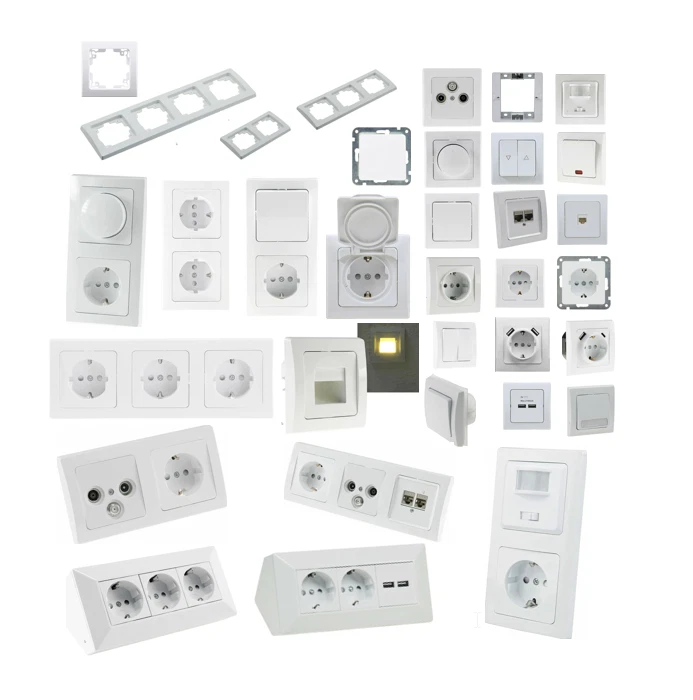 CHILITEC DELPHI Schalterprogramm weiß, Schalter, Dimmer & Steckdosen mit Rahmen Unterputz