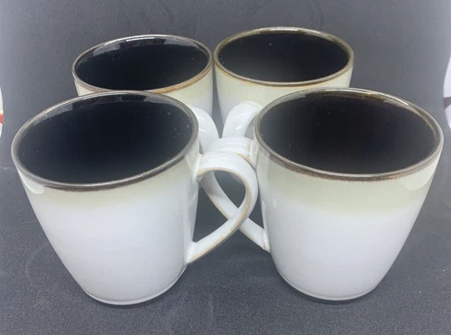 SANGO Nova Black #4932 Coffee Mug Tea Cup Sand Cream Dinner Ware Replacements 4