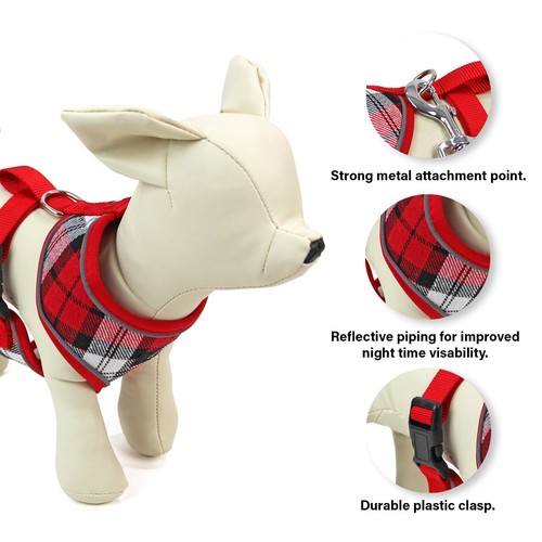 Dog Harness Puppy Pet Soft Adjustable Comfortable Reflective Breathable Vest - Picture 49 of 74